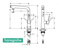 MEDIDAS HANSGROHE METRIS SELECT COCINA 14847000